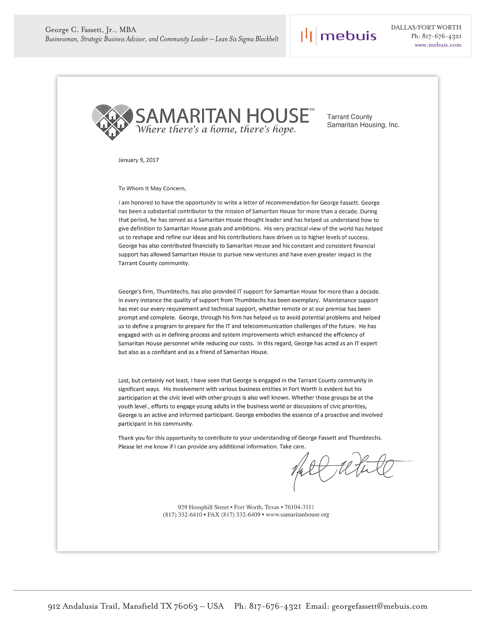 Recommendation: Recommendation — Samaritan House